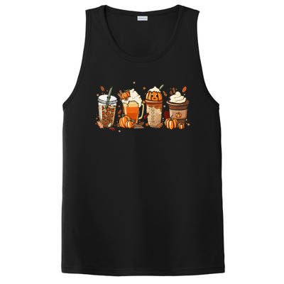 Fall Coffee Halloween Pumpkin Latte Drink Cup Spice PosiCharge Competitor Tank