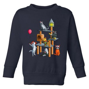 Funny Cat Horror Movies Cute Halloween For Cat Kitty Lovers Toddler Sweatshirt