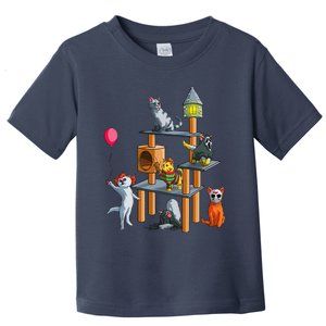 Funny Cat Horror Movies Cute Halloween For Cat Kitty Lovers Toddler T-Shirt