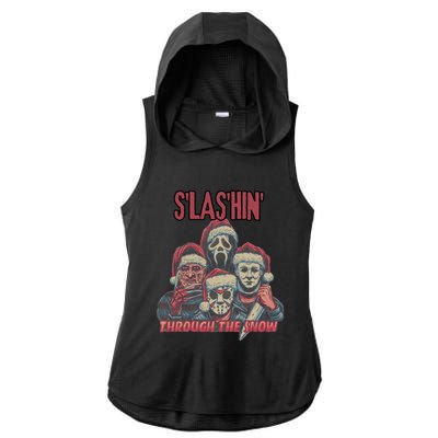 Funny Christmas Horror Characters Ugly Christmas Sweater Ladies PosiCharge Tri-Blend Wicking Draft Hoodie Tank