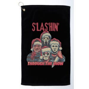 Funny Christmas Horror Characters Ugly Christmas Sweater Platinum Collection Golf Towel