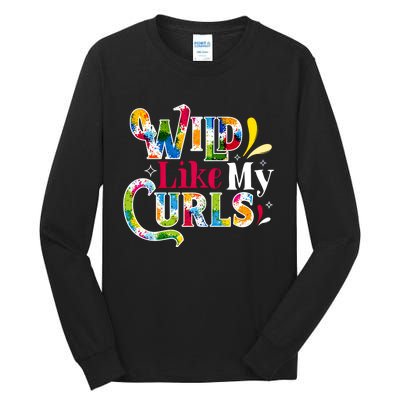 Funny Curly Hair Leopard Wild Like My Curls Gift Tall Long Sleeve T-Shirt