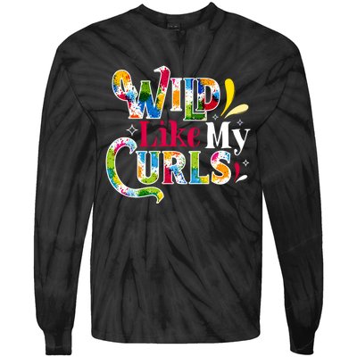 Funny Curly Hair Leopard Wild Like My Curls Gift Tie-Dye Long Sleeve Shirt