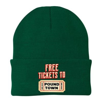 Funny College Humor Free Tickets To Pound Town Carnival Knit Cap Winter Beanie