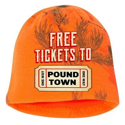 Funny College Humor Free Tickets To Pound Town Carnival Kati - Camo Knit Beanie