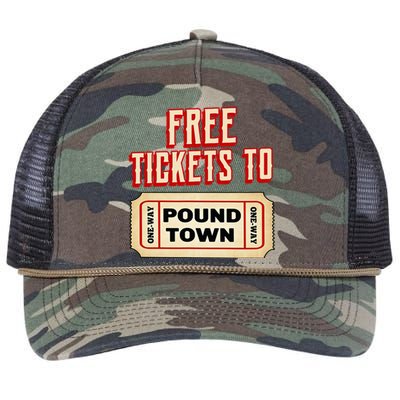 Funny College Humor Free Tickets To Pound Town Carnival Retro Rope Trucker Hat Cap