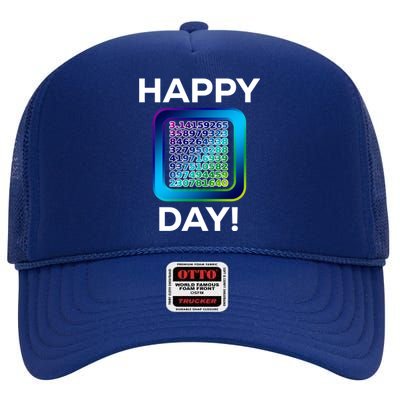 Funny Cute Happy Pi Day Celebration Math Numbers Fun Great Gift High Crown Mesh Back Trucker Hat