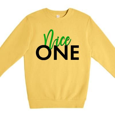 Funny Christmas Holiday Matching Shirt Nice One Premium Crewneck Sweatshirt