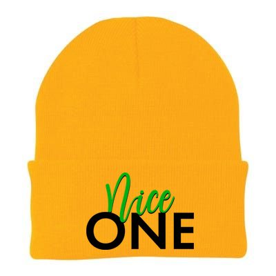 Funny Christmas Holiday Matching Shirt Nice One Knit Cap Winter Beanie