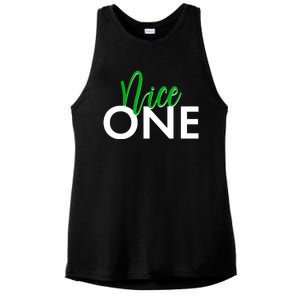 Funny Christmas Holiday Matching Shirt Nice One Ladies PosiCharge Tri-Blend Wicking Tank