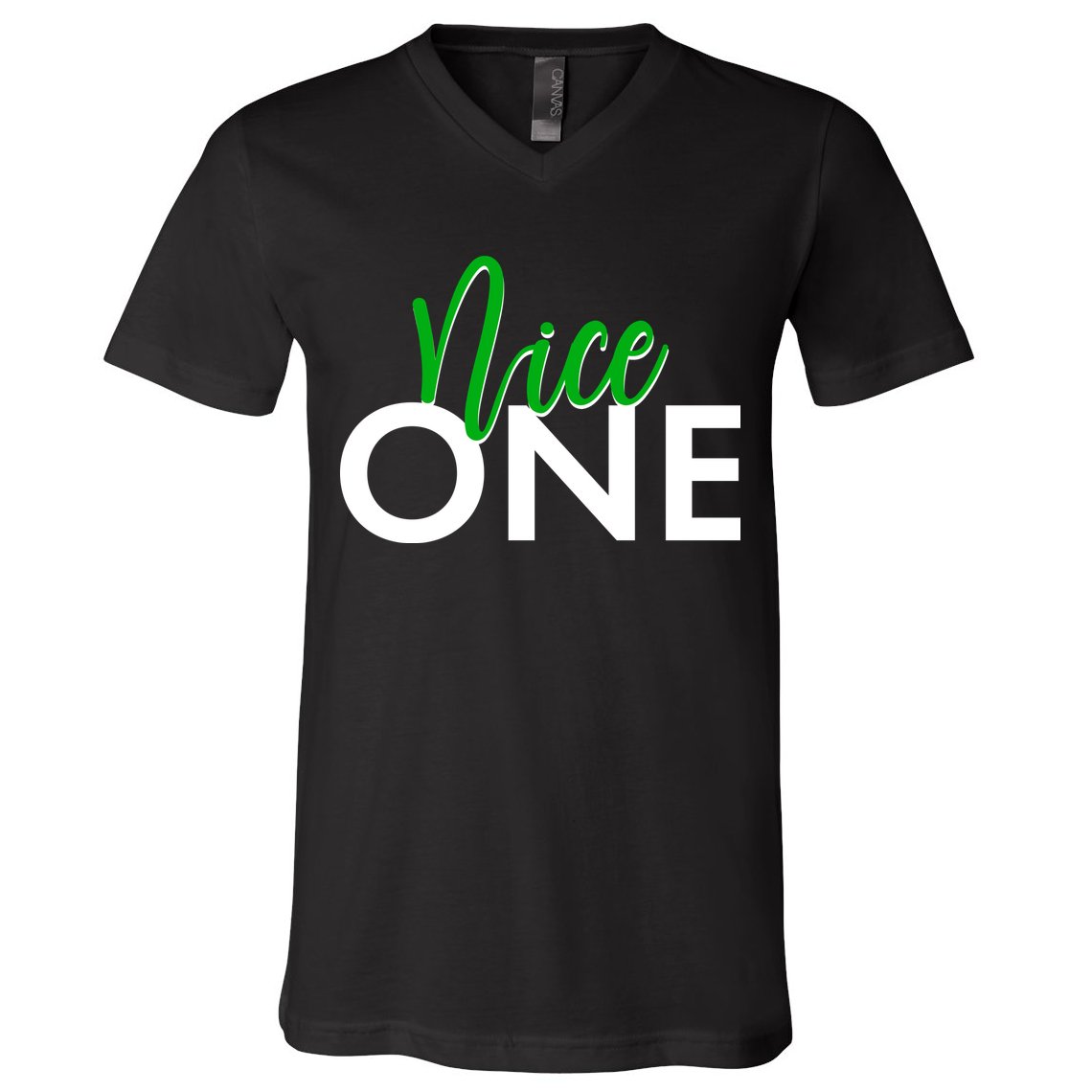 Funny Christmas Holiday Matching Shirt Nice One V-Neck T-Shirt