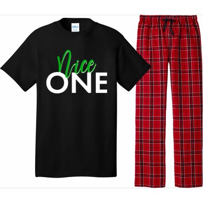 Funny Christmas Holiday Matching Shirt Nice One Pajama Set