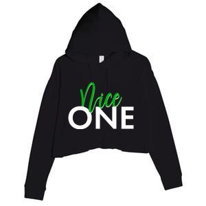 Funny Christmas Holiday Matching Shirt Nice One Crop Fleece Hoodie