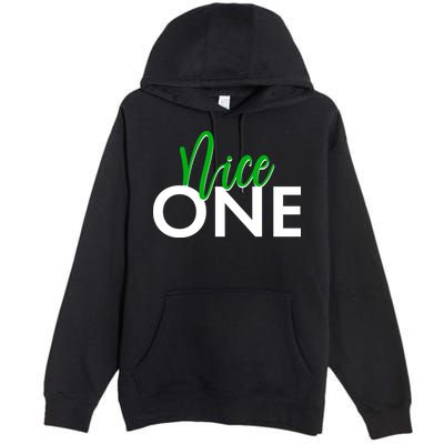 Funny Christmas Holiday Matching Shirt Nice One Premium Pullover Hoodie