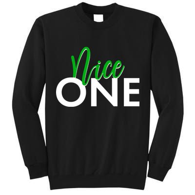 Funny Christmas Holiday Matching Shirt Nice One Tall Sweatshirt
