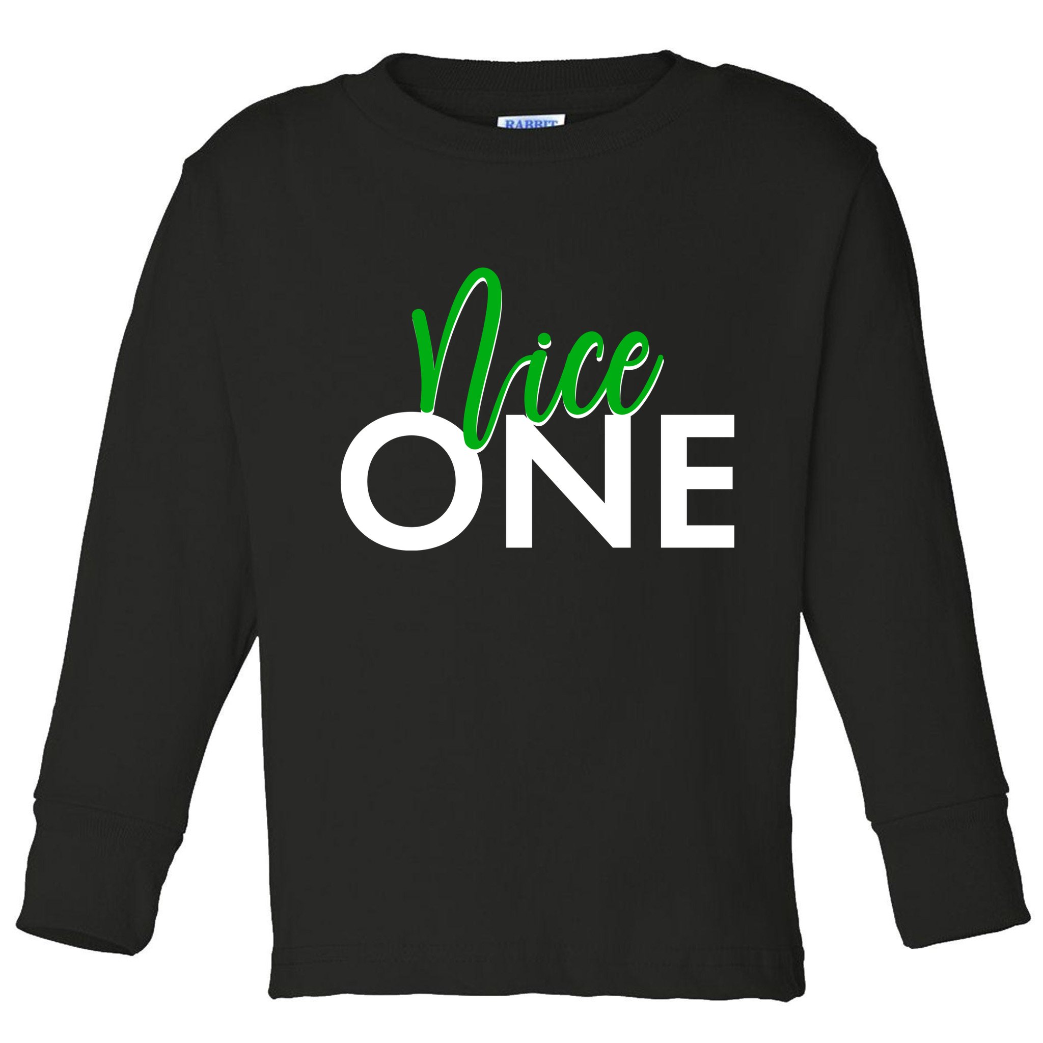 Funny Christmas Holiday Matching Shirt Nice One Toddler Long Sleeve Shirt
