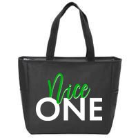 Funny Christmas Holiday Matching Shirt Nice One Zip Tote Bag