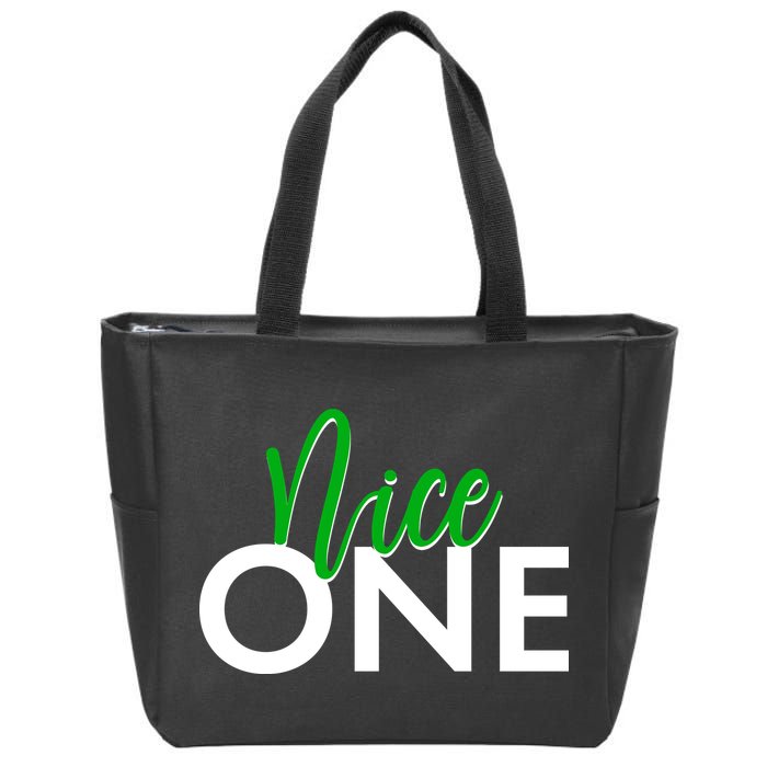 Funny Christmas Holiday Matching Shirt Nice One Zip Tote Bag