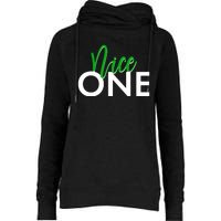 Funny Christmas Holiday Matching Shirt Nice One Womens Funnel Neck Pullover Hood