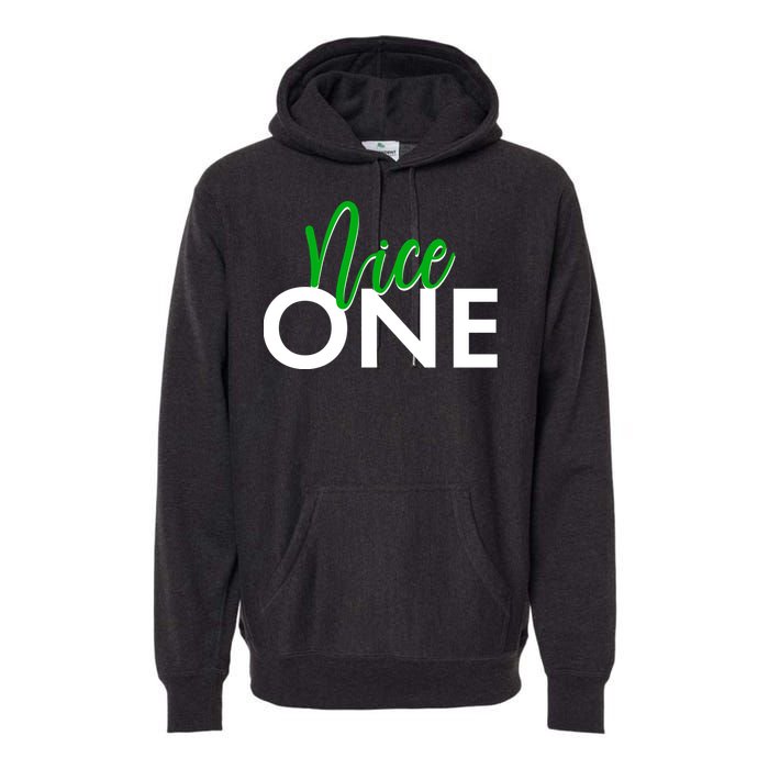 Funny Christmas Holiday Matching Shirt Nice One Premium Hoodie