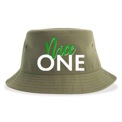 Funny Christmas Holiday Matching Shirt Nice One Sustainable Bucket Hat