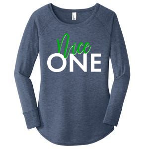 Funny Christmas Holiday Matching Shirt Nice One Women's Perfect Tri Tunic Long Sleeve Shirt