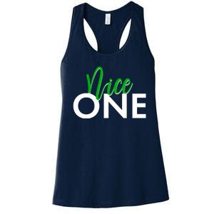 Funny Christmas Holiday Matching Shirt Nice One Women's Racerback Tank