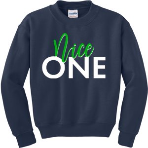 Funny Christmas Holiday Matching Shirt Nice One Kids Sweatshirt