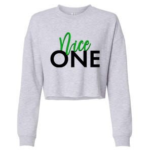 Funny Christmas Holiday Matching Shirt Nice One Cropped Pullover Crew