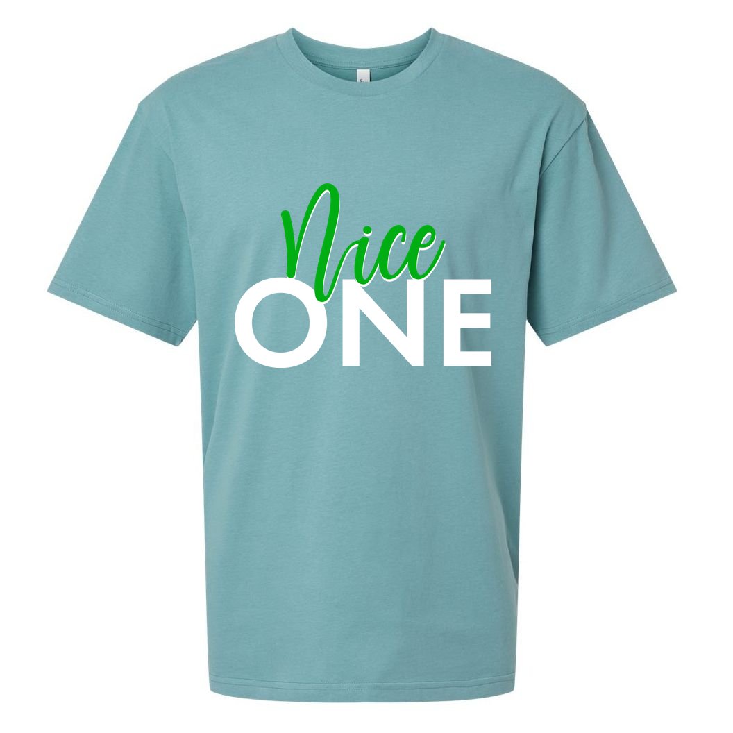 Funny Christmas Holiday Matching Shirt Nice One Sueded Cloud Jersey T-Shirt