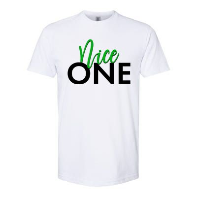 Funny Christmas Holiday Matching Shirt Nice One Softstyle CVC T-Shirt