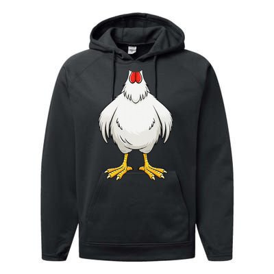 Funny Chicken Hen Body Costume Gift Performance Fleece Hoodie