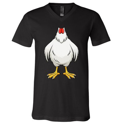 Funny Chicken Hen Body Costume Gift V-Neck T-Shirt