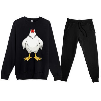 Funny Chicken Hen Body Costume Gift Premium Crewneck Sweatsuit Set