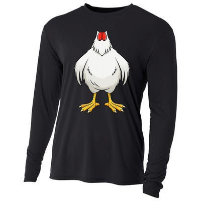 Funny Chicken Hen Body Costume Gift Cooling Performance Long Sleeve Crew