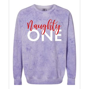 Funny Christmas Holiday Matching Shirt Naughty One Colorblast Crewneck Sweatshirt