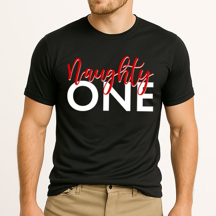 Funny Christmas Holiday Matching Shirt Naughty One Performance Shirt