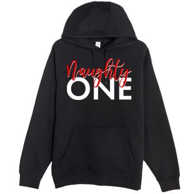 Funny Christmas Holiday Matching Shirt Naughty One Premium Pullover Hoodie
