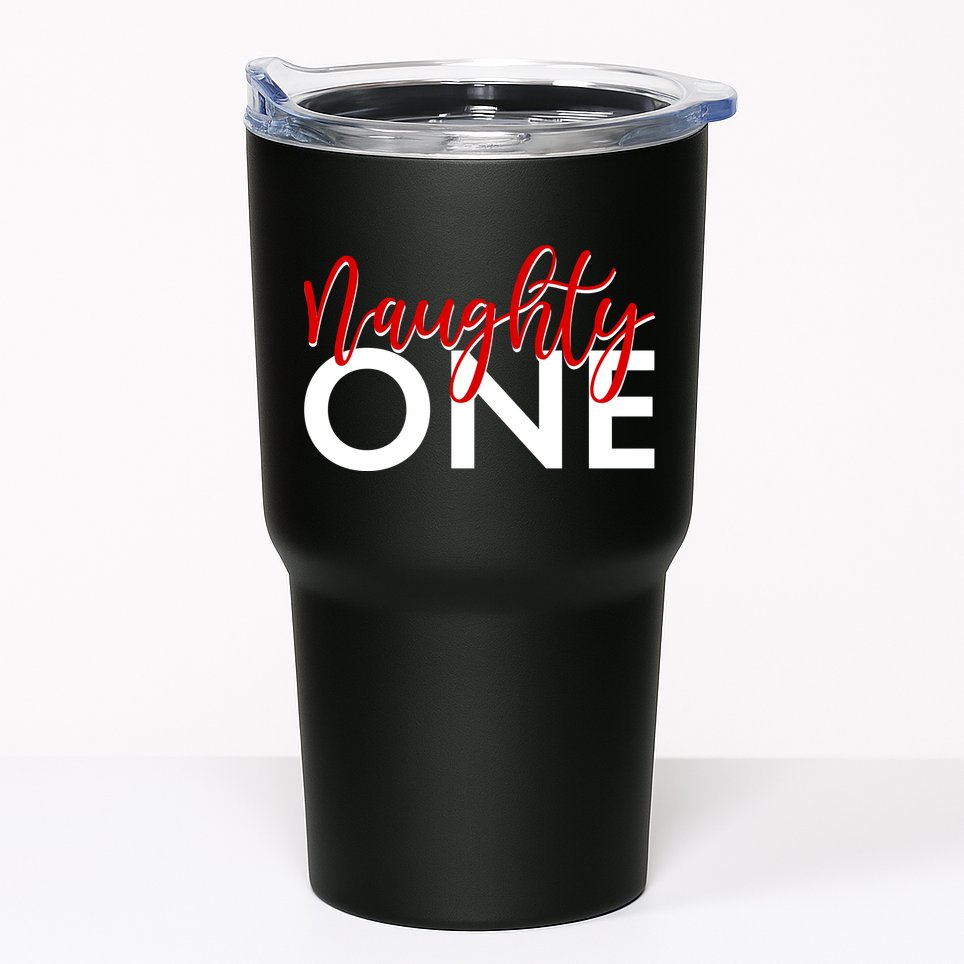 Funny Christmas Holiday Matching Shirt Naughty One Tumbler