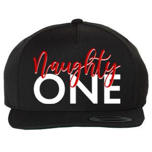 Funny Christmas Holiday Matching Shirt Naughty One Wool Snapback Cap