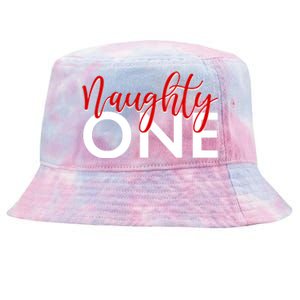 Funny Christmas Holiday Matching Shirt Naughty One Tie-Dyed Bucket Hat