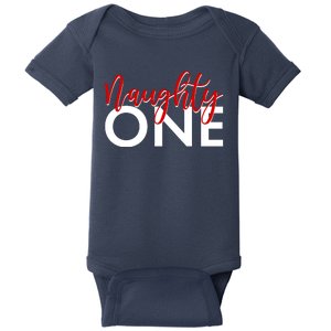 Funny Christmas Holiday Matching Shirt Naughty One Baby Bodysuit