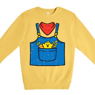 Farmer Costume Halloween Simple Cute Farm Women Men Premium Crewneck Sweatshirt