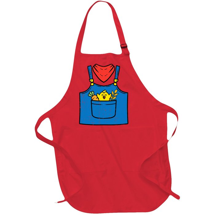 Farmer Costume Halloween Simple Cute Farm Women Men Full-Length Apron With Pockets