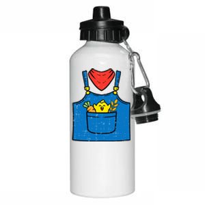 Farmer Costume Halloween Simple Cute Farm Women Men Aluminum Water Bottle