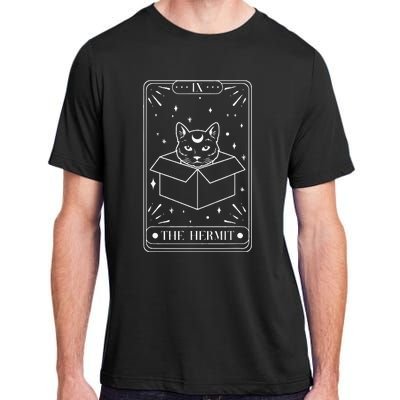 Funny Cat Hermit Tarot Card Witch Astrology Occult Halloween Adult ChromaSoft Performance T-Shirt