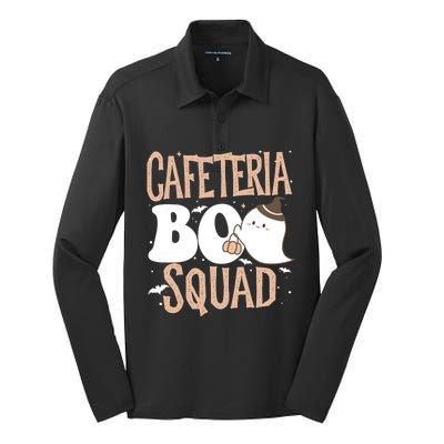 Funny Cute Halloween Cafeteria Boo Squad Costume Teacher Gift Silk Touch Performance Long Sleeve Polo