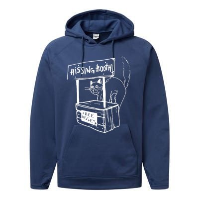 Funny Cat Hissing Booth Free Hisses Memes For Cat Lovers Performance Fleece Hoodie