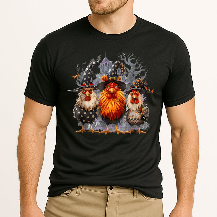 Funny Chicken Halloween Costume Spooky Season Chickens Witch Cooling Performance Crew T-Shirt