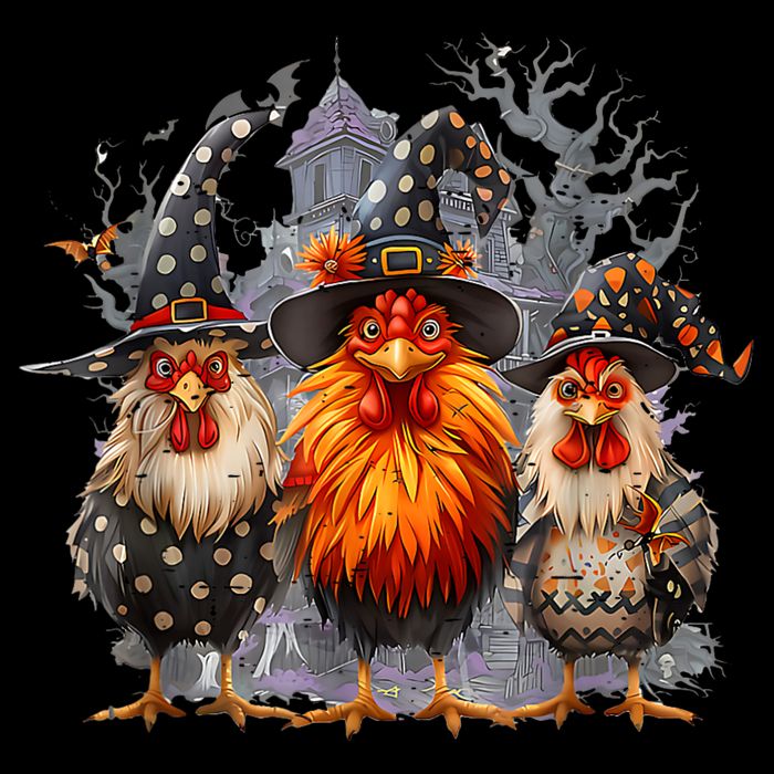 Funny Chicken Halloween Costume Spooky Season Chickens Witch Long Sleeve Shirt